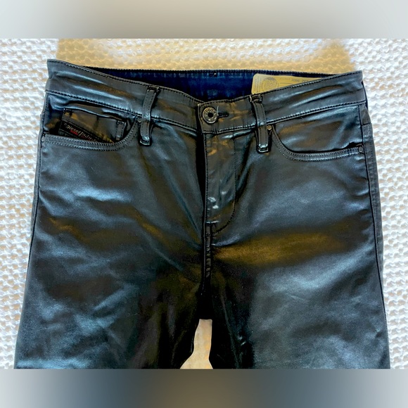 Diesel Black Leather Jeans - Picture 6 of 7